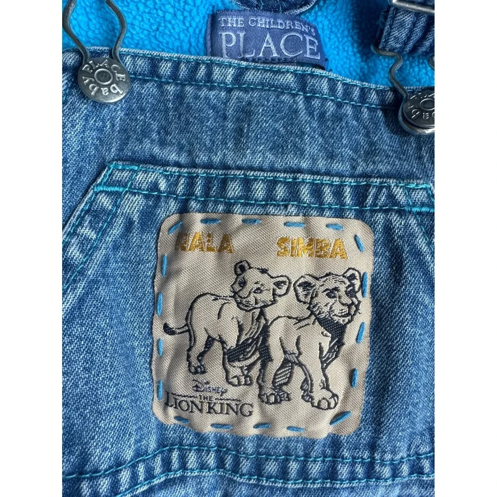 The Childrens Place Disney Lion King Simba Nala Fleece Lined Denim Overalls 18M